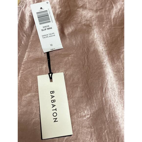 NEW ARITZIA Babaton Womens Pink Silky Satin Mid Rise Mini Slip A-line Skirt Sz S - Picture 3 of 4